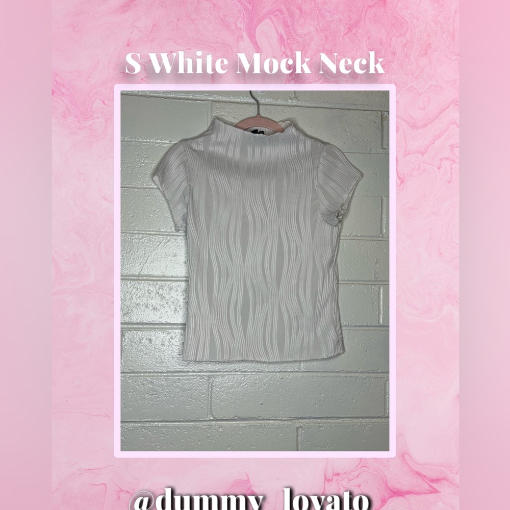 White Mock Neck Top